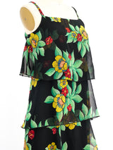 Floral Chiffon Tiered Maxi Dress Dress arcadeshops.com