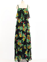 Floral Chiffon Tiered Maxi Dress Dress arcadeshops.com