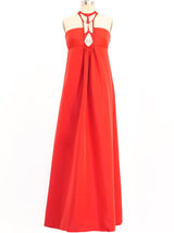 Gucci Breastplate Embellished Satin Gown Dress arcadeshops.com