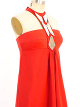 Gucci Breastplate Embellished Satin Gown Dress arcadeshops.com