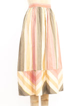 Rizkallah Raw Silk Striped Skirt Bottom arcadeshops.com