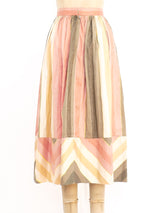 Rizkallah Raw Silk Striped Skirt Bottom arcadeshops.com
