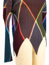 Issey Miyake Pleats Please Argyle Printed Top Top arcadeshops.com