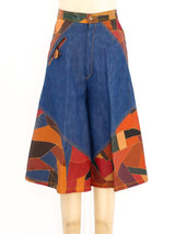 Leather Patchwork Denim Ensemble Suit arcadeshops.com