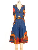 Leather Patchwork Denim Ensemble Suit arcadeshops.com