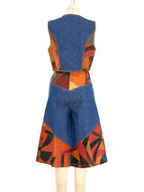 Leather Patchwork Denim Ensemble Suit arcadeshops.com