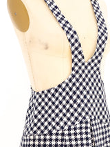 1960's Gingham Overall Mini Dress Dress arcadeshops.com