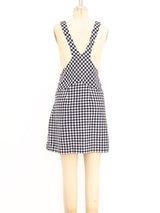 1960's Gingham Overall Mini Dress Dress arcadeshops.com