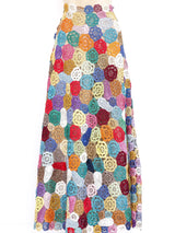 Multicolor Raffia Crochet Maxi Skirt Bottom arcadeshops.com