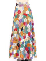 Multicolor Raffia Crochet Maxi Skirt Bottom arcadeshops.com