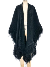 Fringe Boucle Knit Poncho Jacket arcadeshops.com