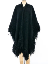 Fringe Boucle Knit Poncho Jacket arcadeshops.com