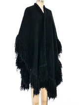 Fringe Boucle Knit Poncho Jacket arcadeshops.com