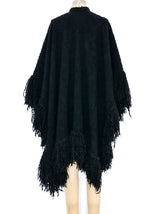 Fringe Boucle Knit Poncho Jacket arcadeshops.com