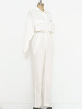 1980's White Corduroy Jumpsuit Suit arcadeshops.com