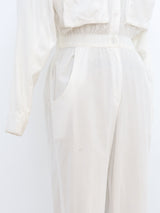 1980's White Corduroy Jumpsuit Suit arcadeshops.com