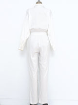 1980's White Corduroy Jumpsuit Suit arcadeshops.com