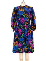 Pauline Trigere Floral Printed Silk Dress Dress arcadeshops.com