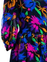 Pauline Trigere Floral Printed Silk Dress Dress arcadeshops.com
