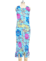 Issey Miyake Pleats Please Floral Tank Dress Dress arcadeshops.com