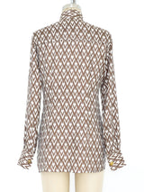 Valentino Logo Printed Silk Blouse Top arcadeshops.com