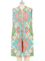 Mollie Parnis Printed Sleeveless Quilted Jacket Jacket arcadeshops.com