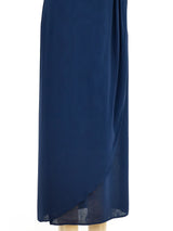 Nina Ricci Navy Empire Gown Dress arcadeshops.com