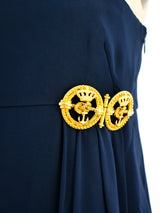 Nina Ricci Navy Empire Gown Dress arcadeshops.com