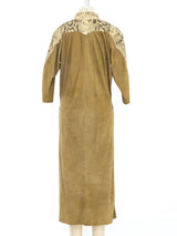 Snakeskin Trimmed Suede Dress Dress arcadeshops.com