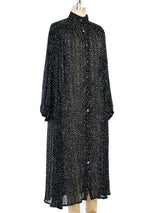 Polka Dot Pleated Chiffon Dress Dress arcadeshops.com