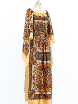 Scarf Printed Angel Sleeve Maxi Dress Dress arcadeshops.com