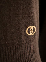 1970's Gucci Logo Cashmere Sweater Top arcadeshops.com