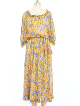 Albert Nipon Floral Chiffon Maxi Dress Dress arcadeshops.com