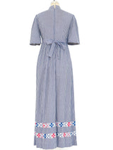 Floral Embroidered Gingham Dress Dress arcadeshops.com