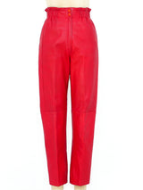 Red Leather Paperbag Pants Bottom arcadeshops.com