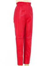 Red Leather Paperbag Pants Bottom arcadeshops.com