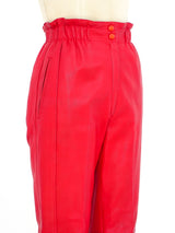 Red Leather Paperbag Pants Bottom arcadeshops.com