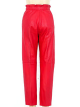 Red Leather Paperbag Pants Bottom arcadeshops.com