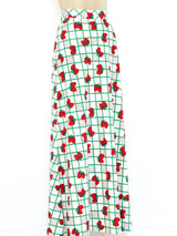 Strawberry Print Maxi Skirt Bottom arcadeshops.com