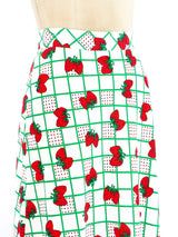 Strawberry Print Maxi Skirt Bottom arcadeshops.com