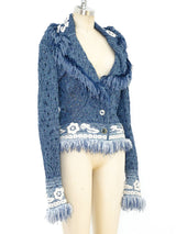 John Galliano Fringed Knit Jacket Jacket arcadeshops.com