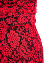 Dolce and Gabbana Red Lace Bustier Dress Dress arcadeshops.com
