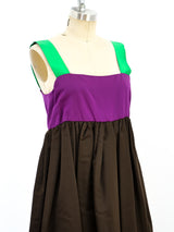 Bill Blass Satin Colorblock Babydoll Dress Dress arcadeshops.com