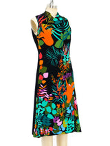 Pauline Trigere Tropical Printed Sleeveless Dress Dress arcadeshops.com