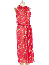 Yves Saint Laurent Metallic Silk Chiffon Dress Dress arcadeshops.com