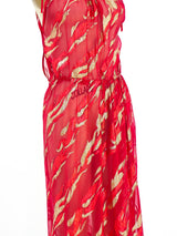 Yves Saint Laurent Metallic Silk Chiffon Dress Dress arcadeshops.com