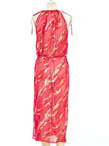 Yves Saint Laurent Metallic Silk Chiffon Dress Dress arcadeshops.com