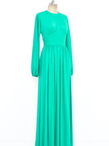 Donald Brooks Teal Jersey Gown Dress arcadeshops.com
