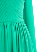 Donald Brooks Teal Jersey Gown Dress arcadeshops.com