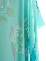 Norman Hartnell Floral Chiffon Gown Dress arcadeshops.com